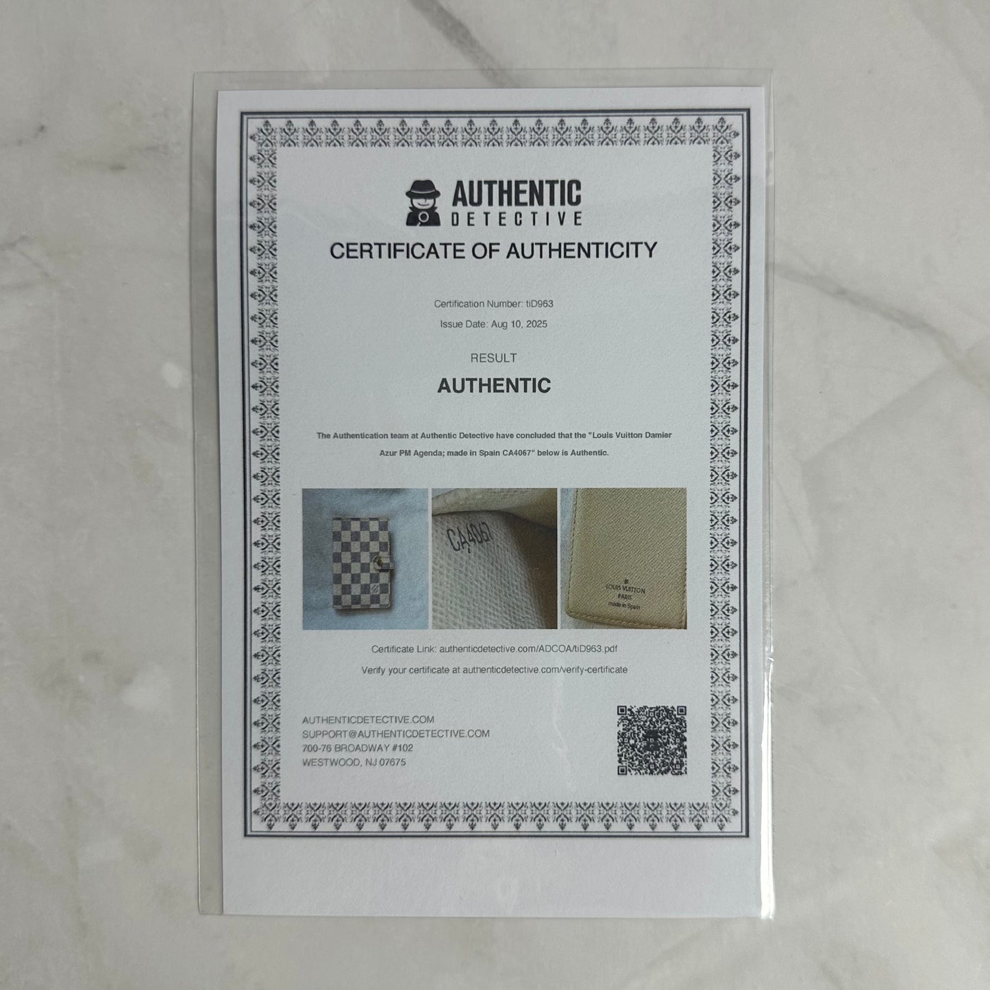 Louis Vuitton Small (PM) Damier Azur Agenda - Preloved