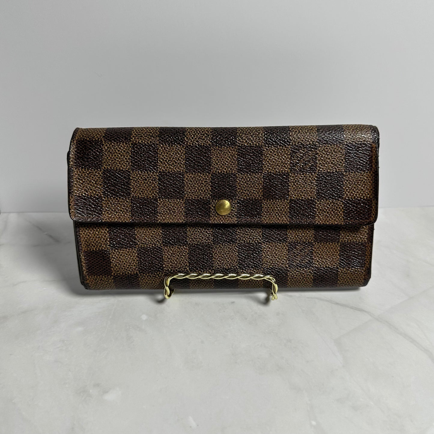 Louis Vuitton Damier Ebene Sarah Wallet - Vintage