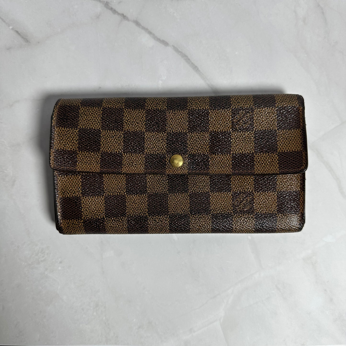 Louis Vuitton Damier Ebene Sarah Wallet - Vintage