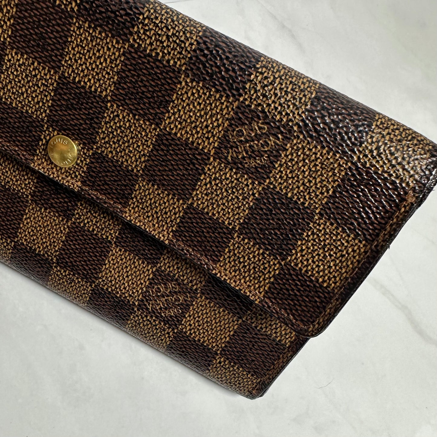 Louis Vuitton Damier Ebene Sarah Wallet - Vintage