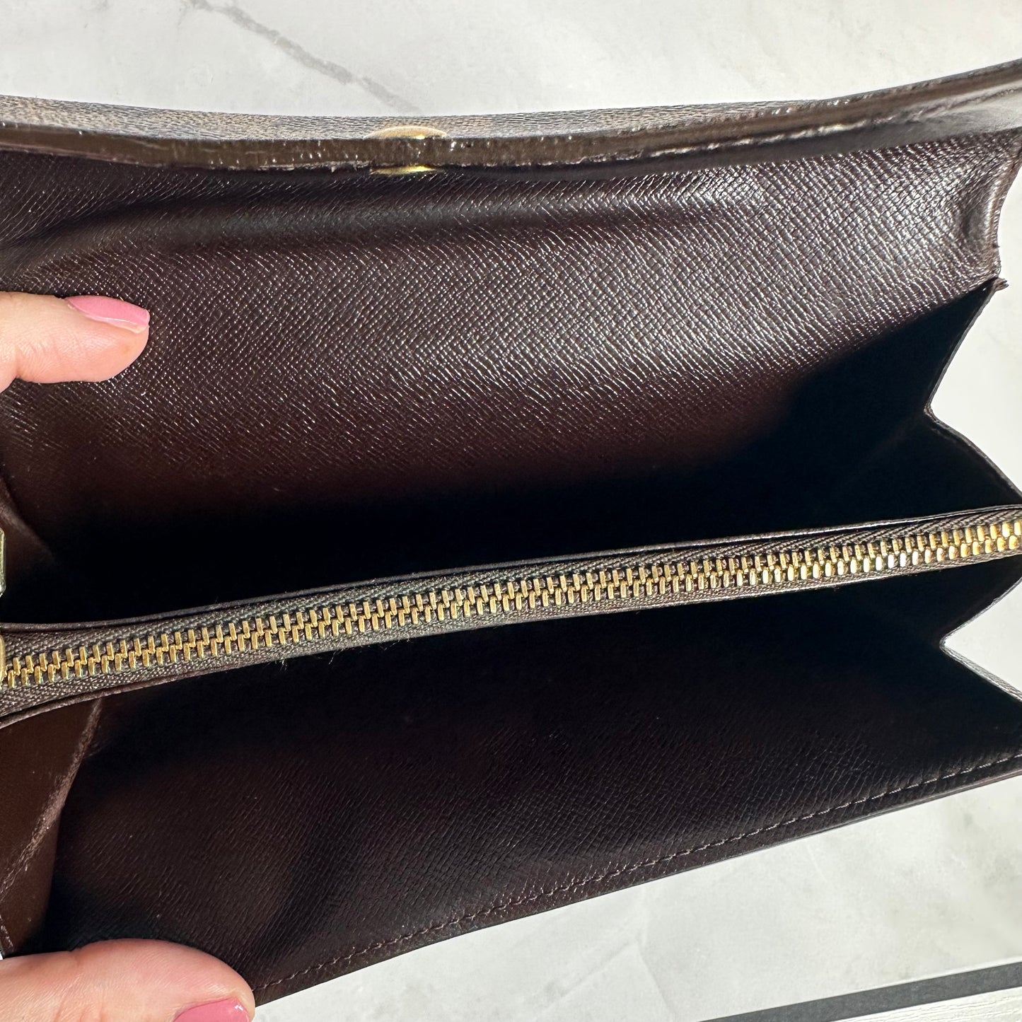 Louis Vuitton Damier Ebene Sarah Wallet - Vintage