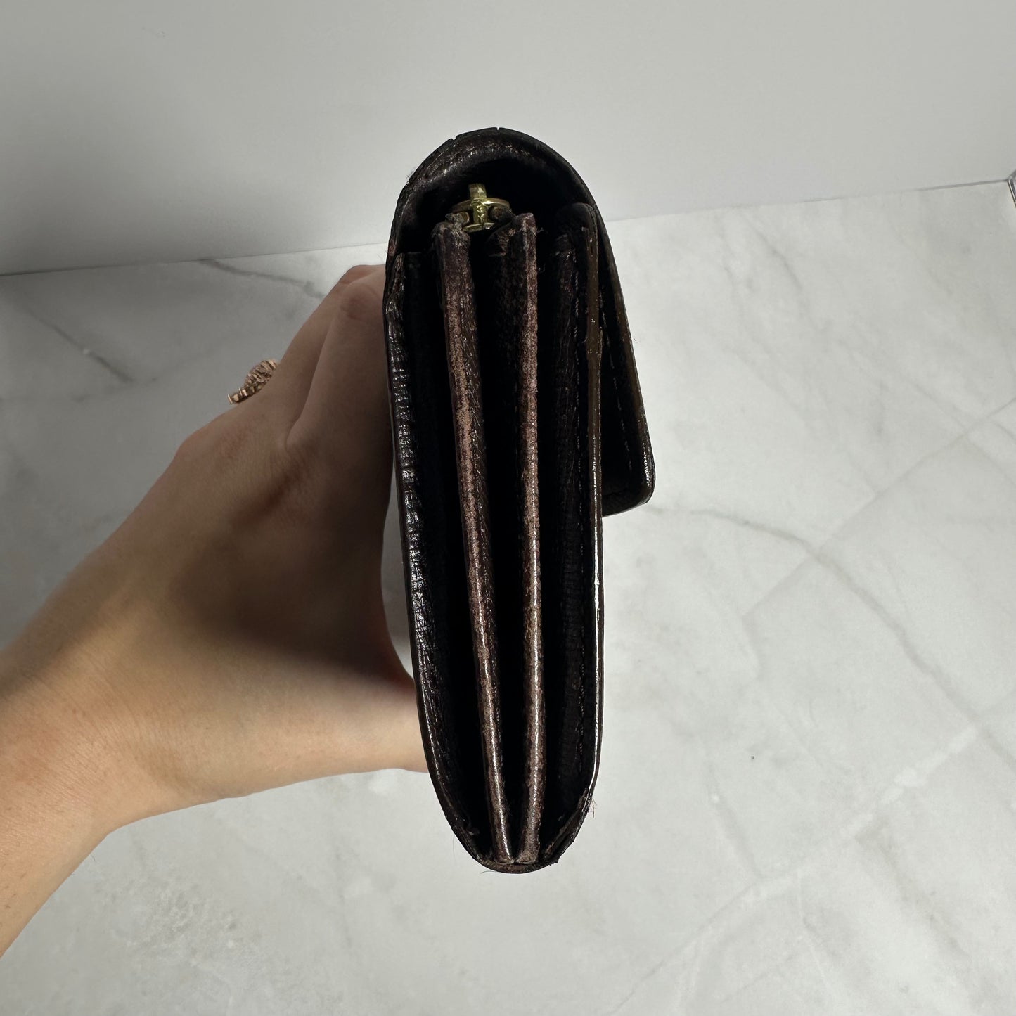 Louis Vuitton Damier Ebene Sarah Wallet - Vintage