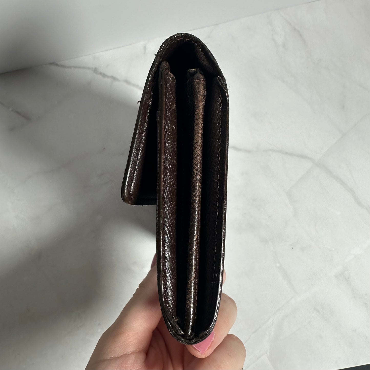 Louis Vuitton Damier Ebene Sarah Wallet - Vintage