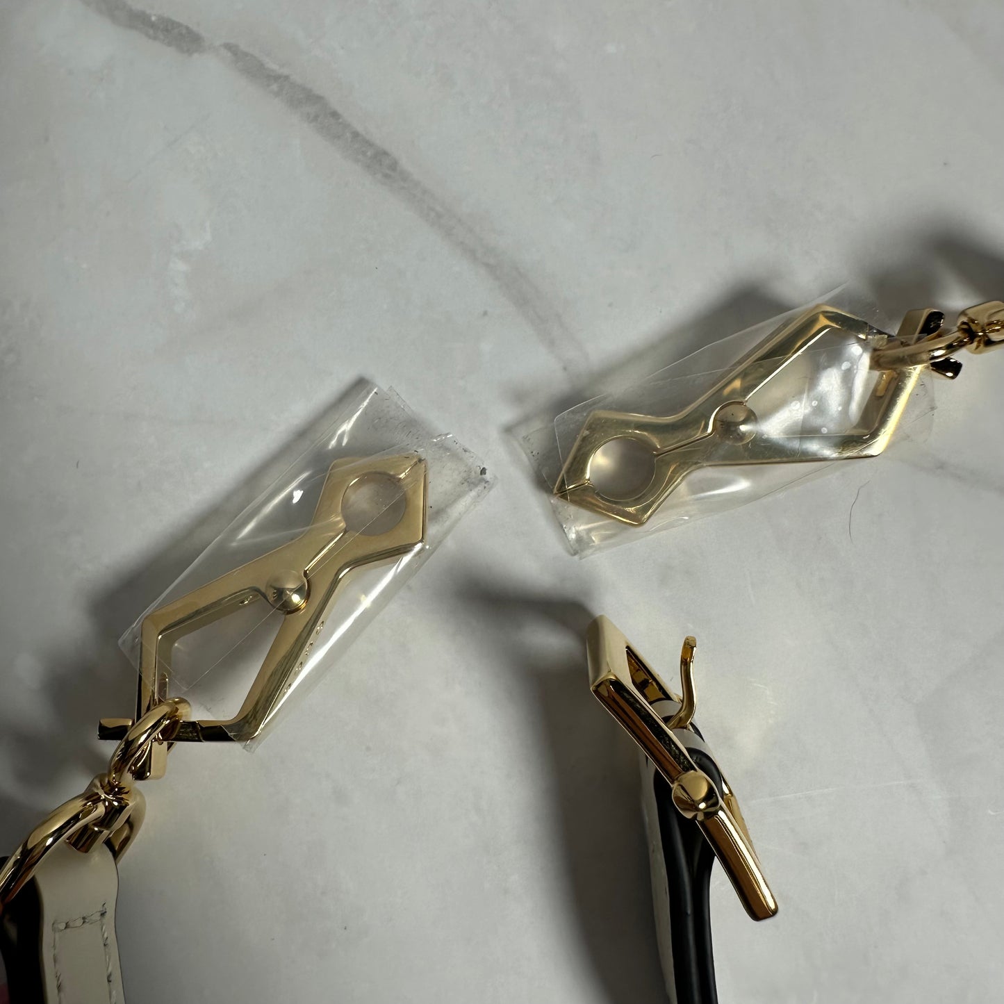 Gucci Sylvie White Leather Bag Strap (NEW)