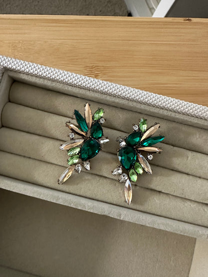 Emerald Rhinestone Earrings