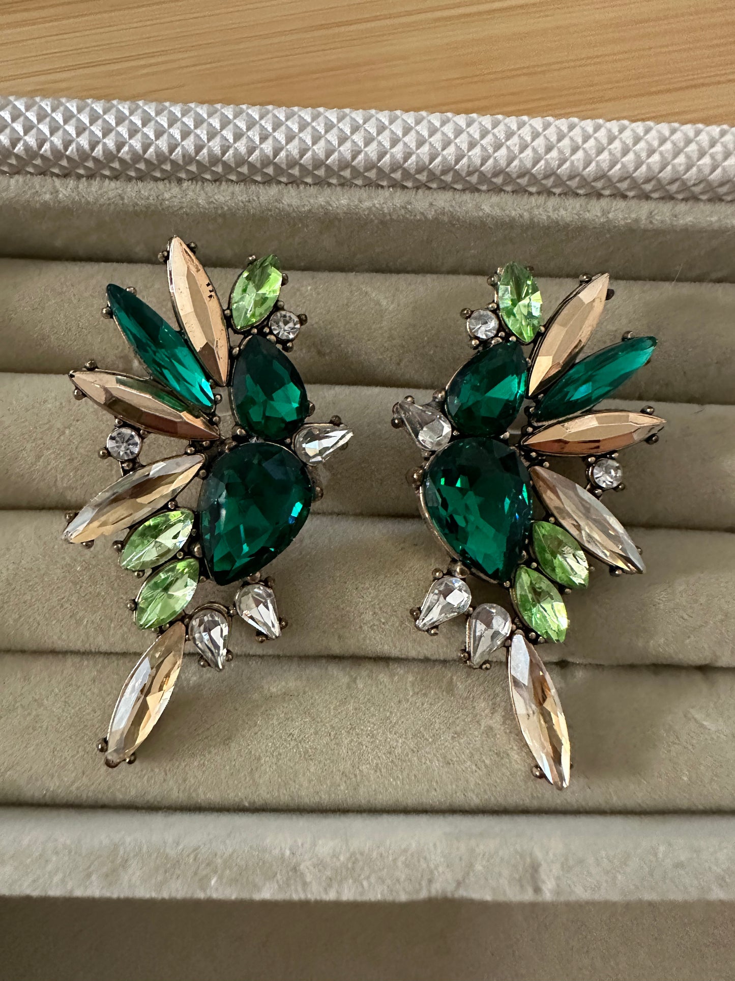 Emerald Rhinestone Earrings