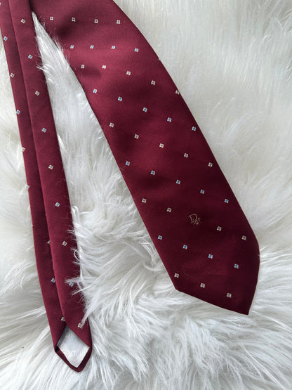 Christian Dior Vintage Red Logo Tie