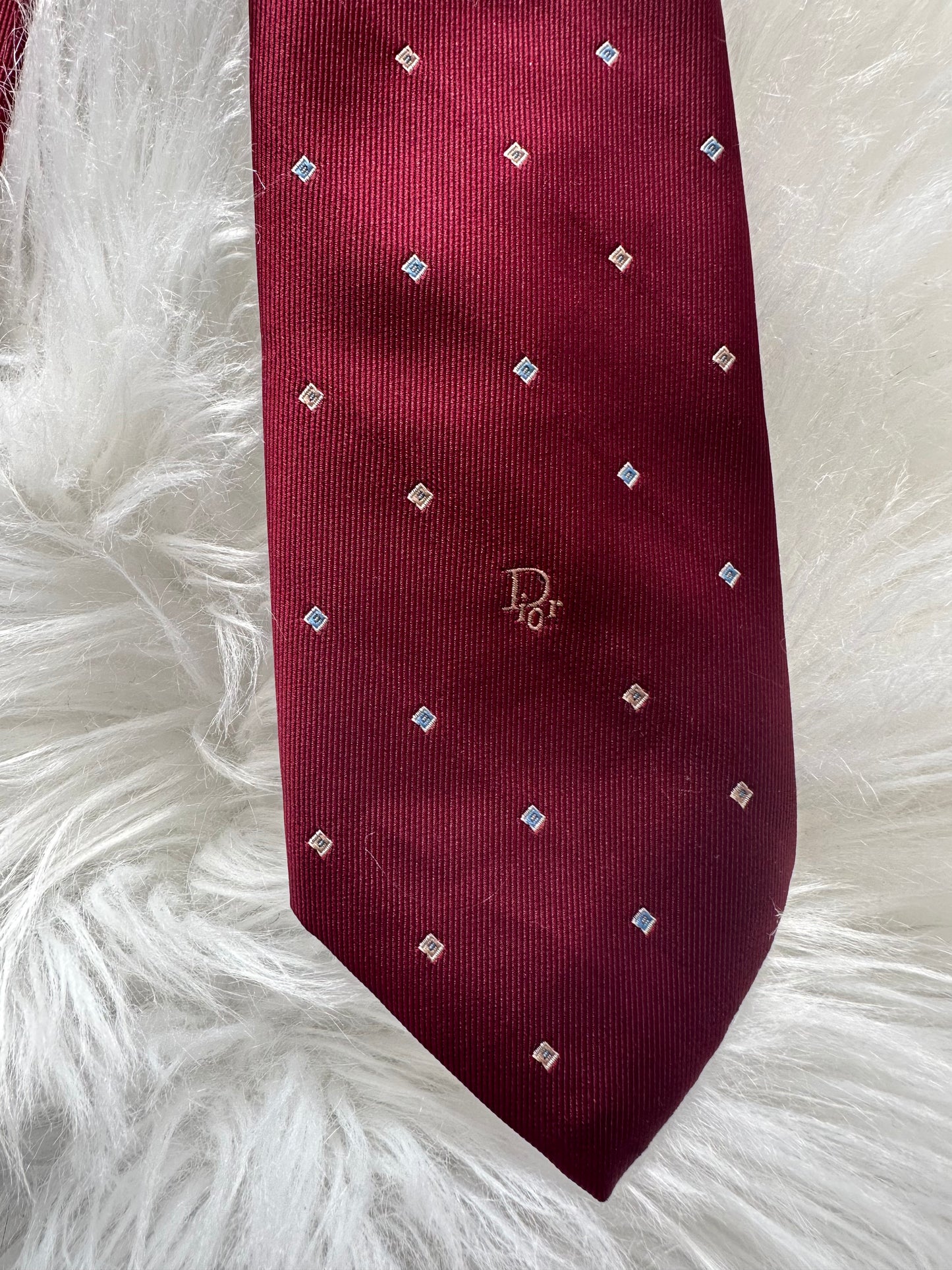 Christian Dior Vintage Red Logo Tie