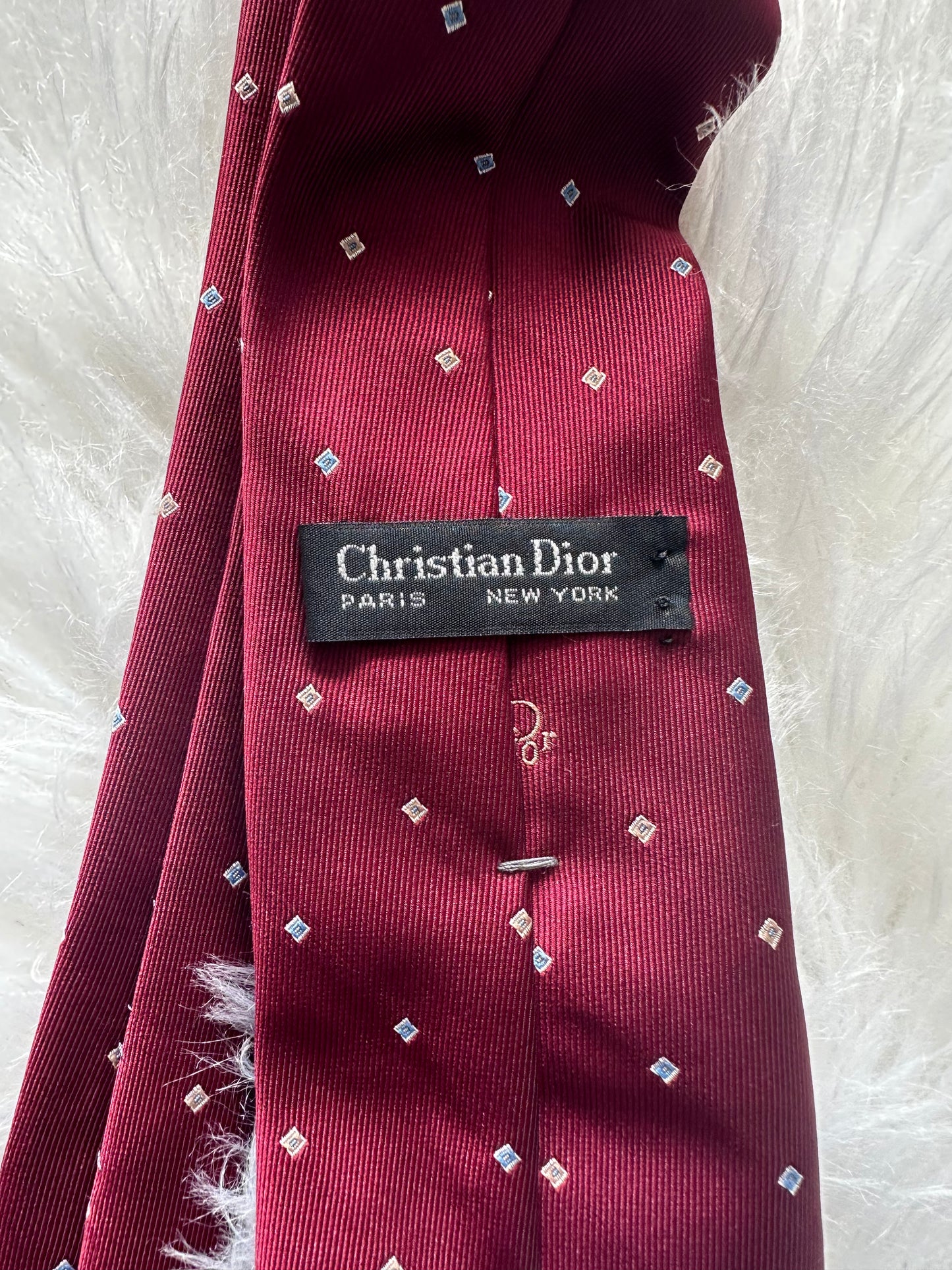 Christian Dior Vintage Red Logo Tie