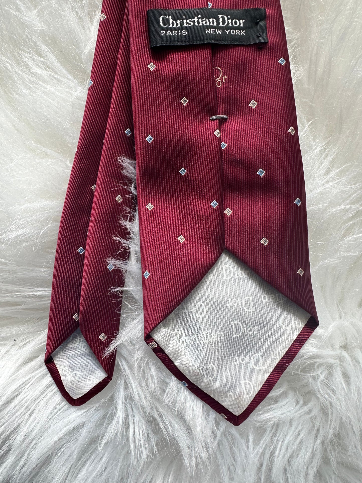 Christian Dior Vintage Red Logo Tie