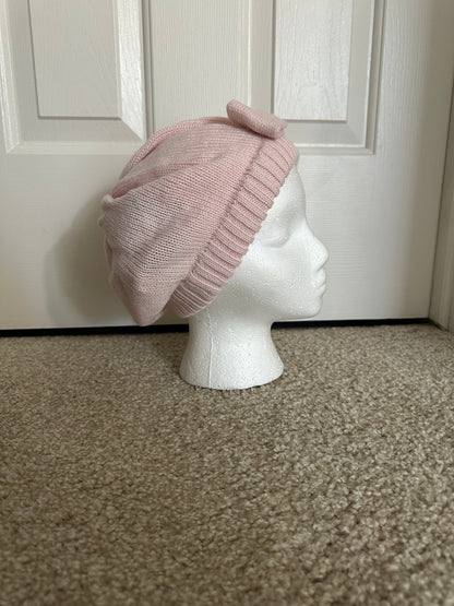 Kate Spade Light Pink Knit Bow Beret