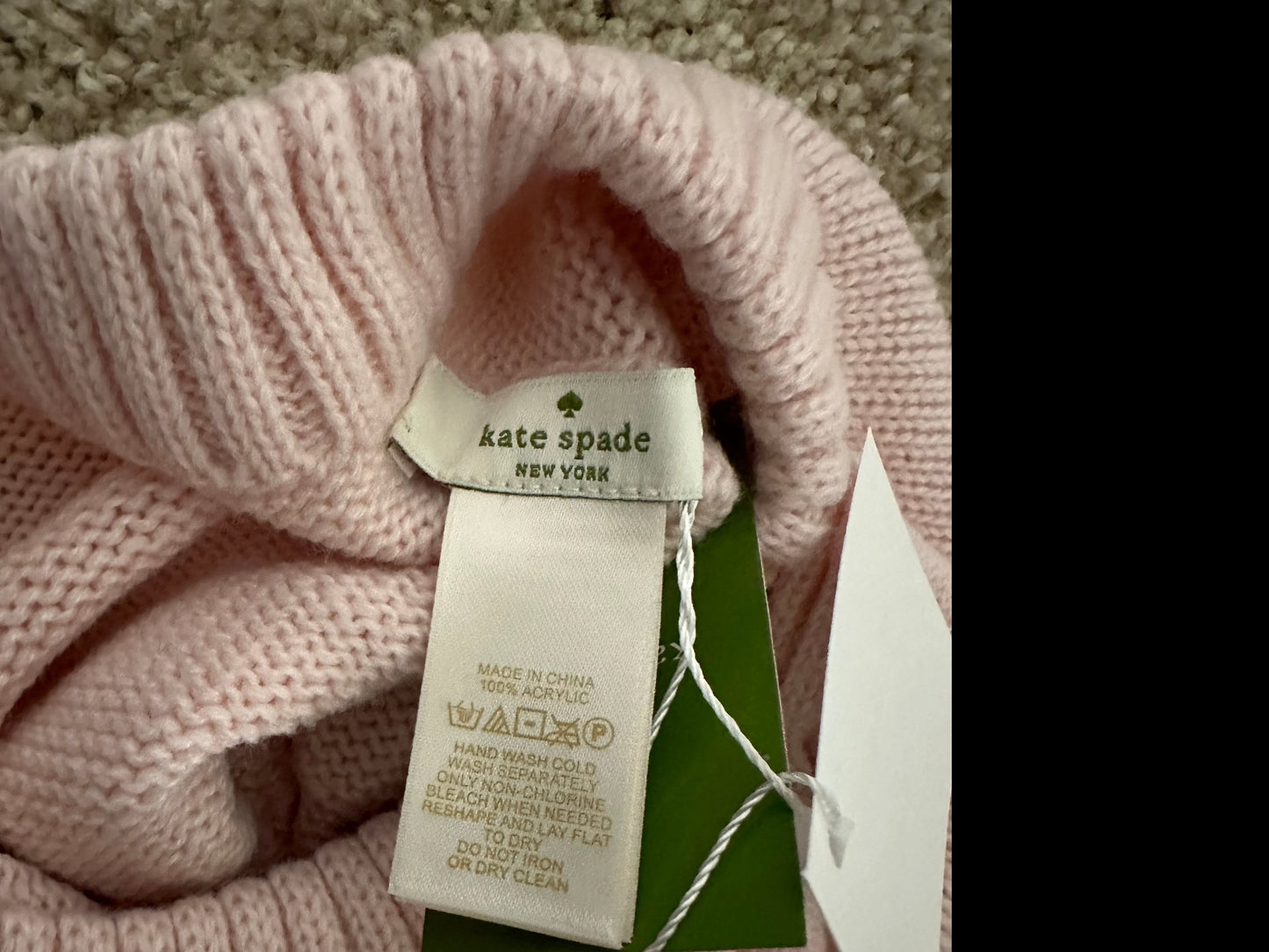 Kate Spade Light Pink Knit Bow Beret