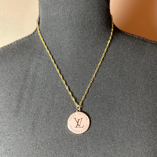 LV Trunks and Bags Pink Charm Necklace