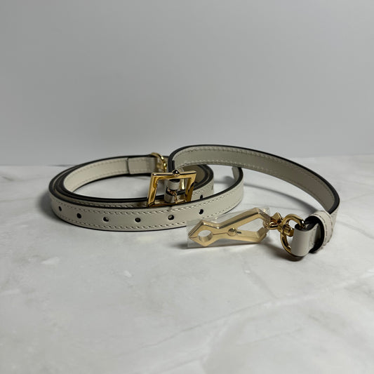 Gucci Sylvie White Leather Bag Strap (NEW)