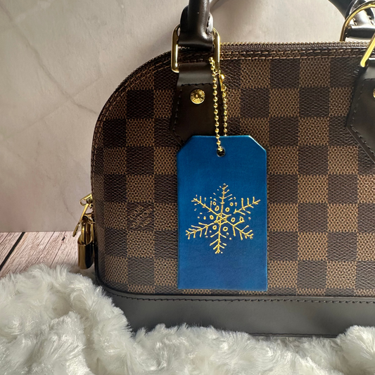 Snowflake Blue Bag Tag