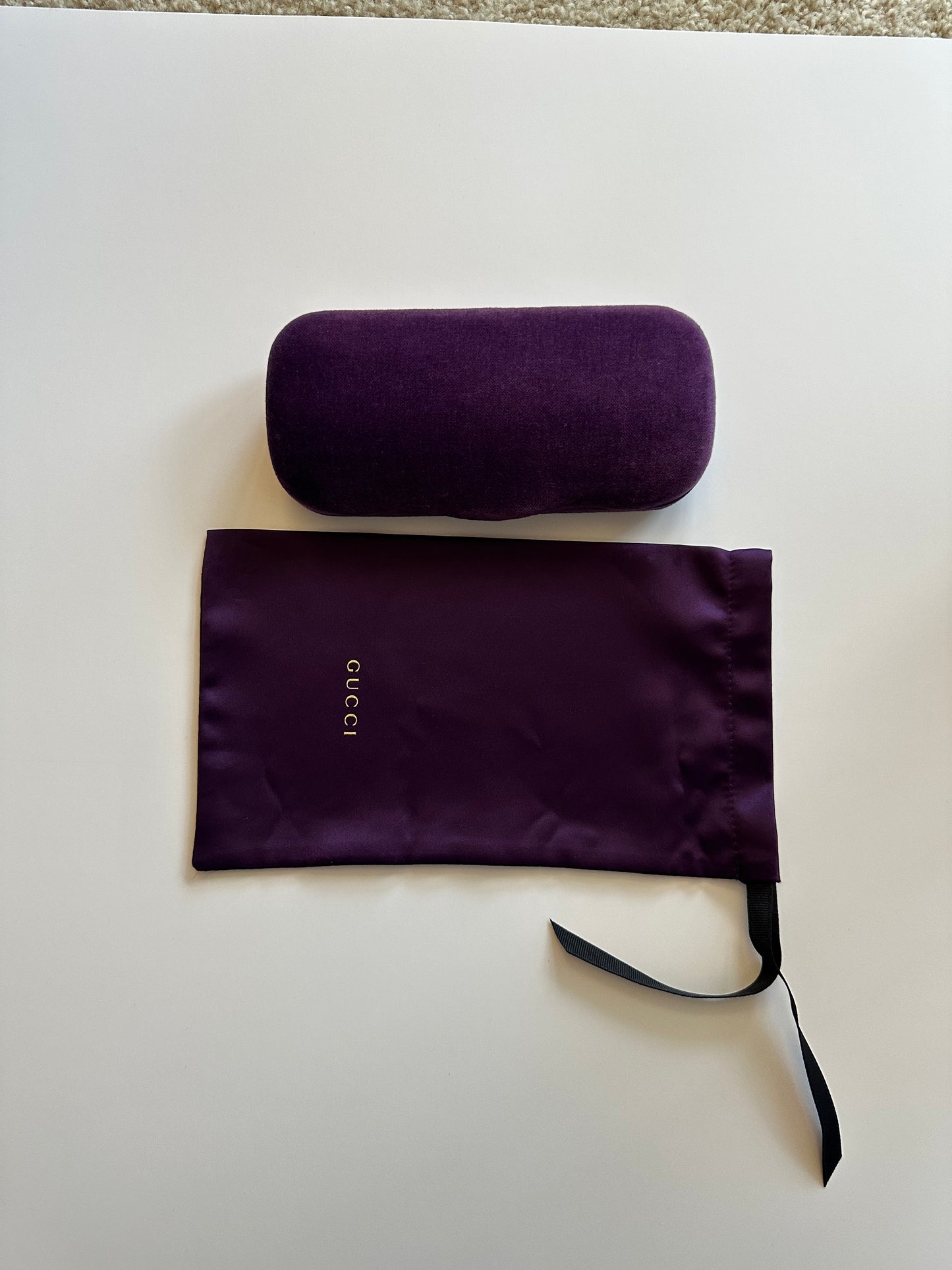 Gucci Preloved Purple Sunglass Case with Satin Pouch