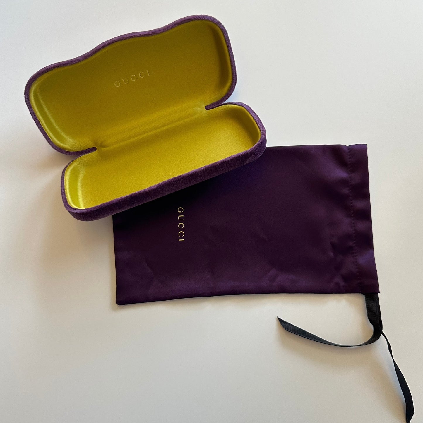 Gucci Preloved Purple Sunglass Case with Satin Pouch