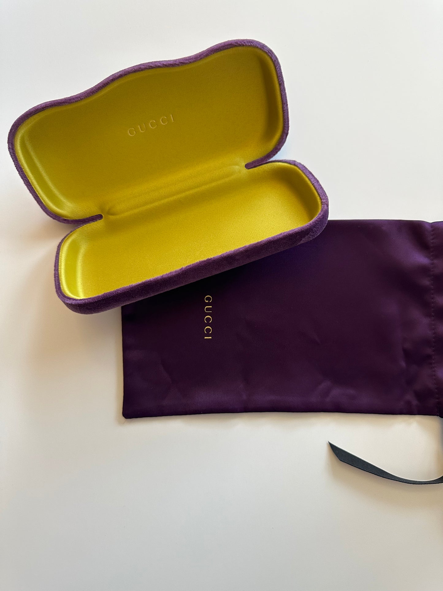 Gucci Preloved Purple Sunglass Case with Satin Pouch