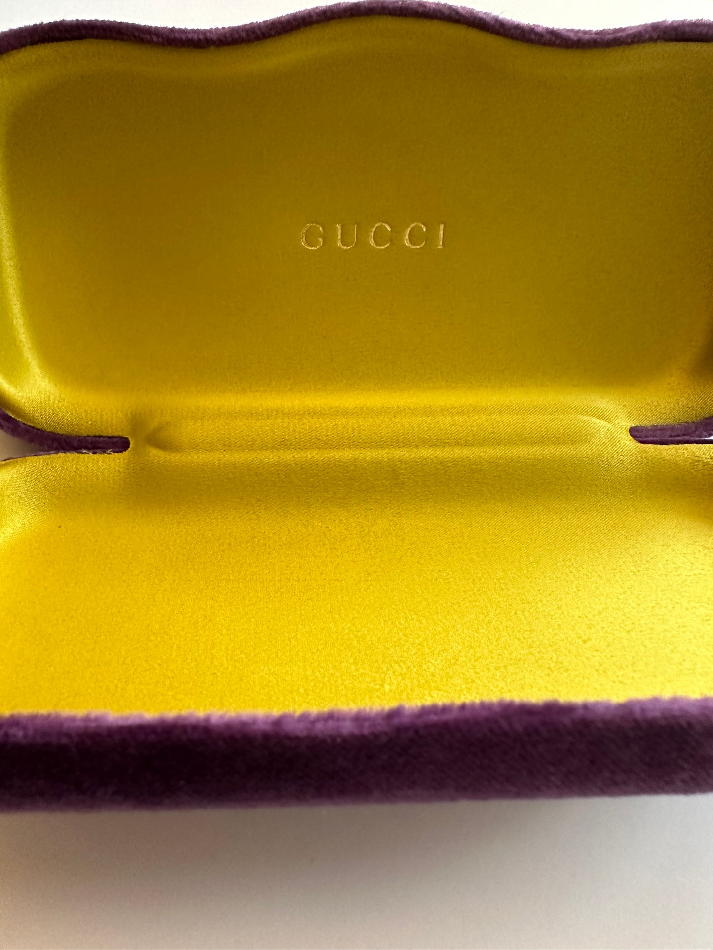 Gucci Preloved Purple Sunglass Case with Satin Pouch