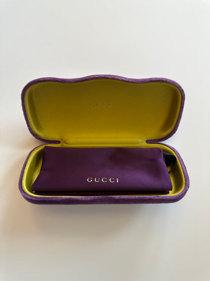 Gucci Preloved Purple Sunglass Case with Satin Pouch